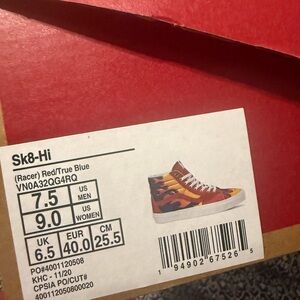 Vans Sk8-Hi Racer Red and True Blue Sneakers